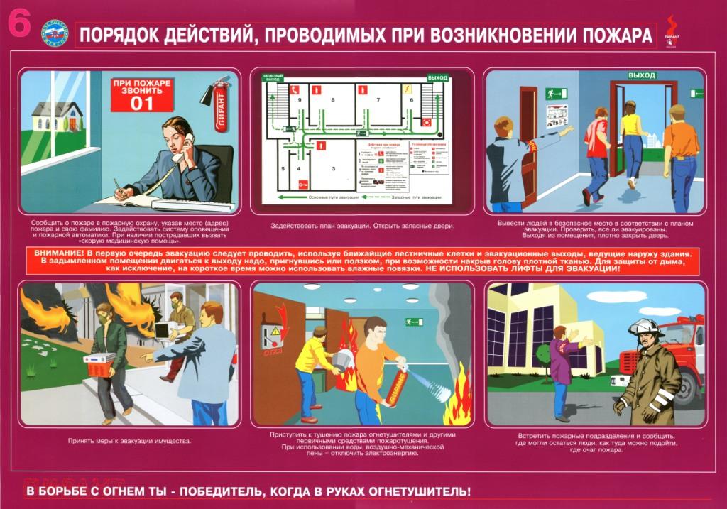 Правила пожарной безопасности: порядок действий при пожаре